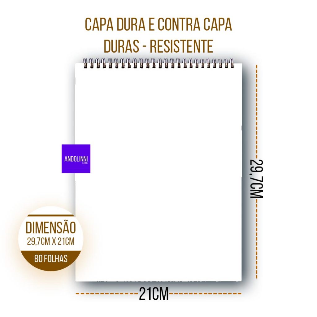 Bloco de Desenho A4 90g com 80 Folhas - Papel Branco Liso para Desenhar - Capa Dura Branca