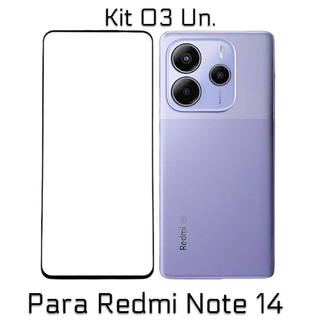 Kit 03 Unidades Película 3D de Vidro Para Redmi Note 14 em Oferta na Shopee