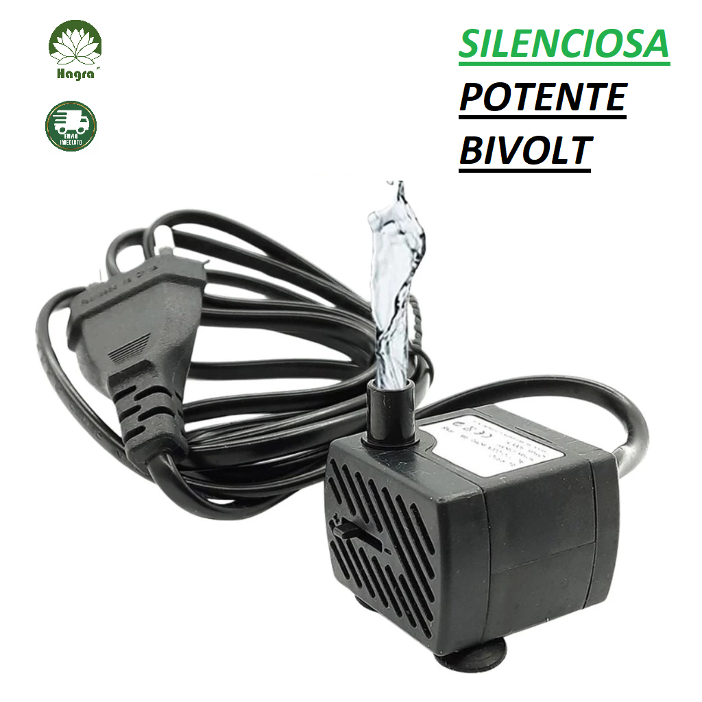 Bomba Submersa 210l/h Bivolt Bombinha Motor Para Aquário Fonte Água Bebedouro Pet Cabo 1.20 m oferta