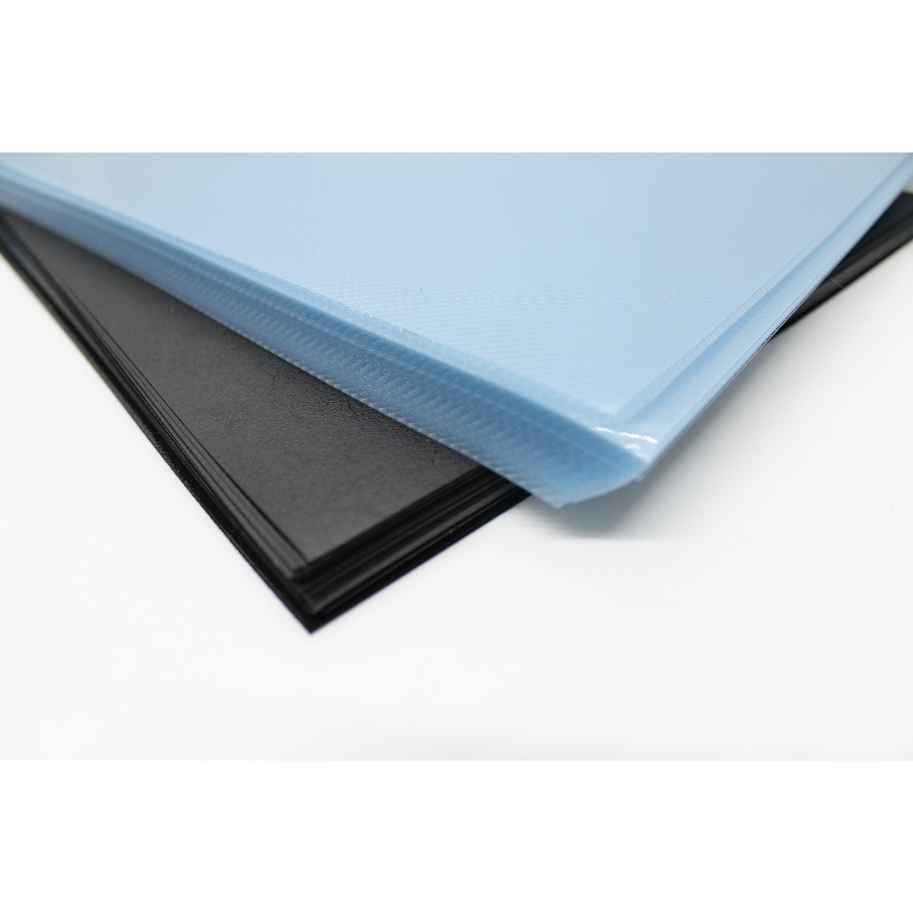 100 Capas Encadernação A4 Cristal Line + 100 Contracapas Preta Couro Apostila