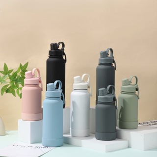 Garrafa Termica Tampa Dupla Inox Esportiva com Base de Silicone Resistente 400 600 800ML em Oferta na Shopee