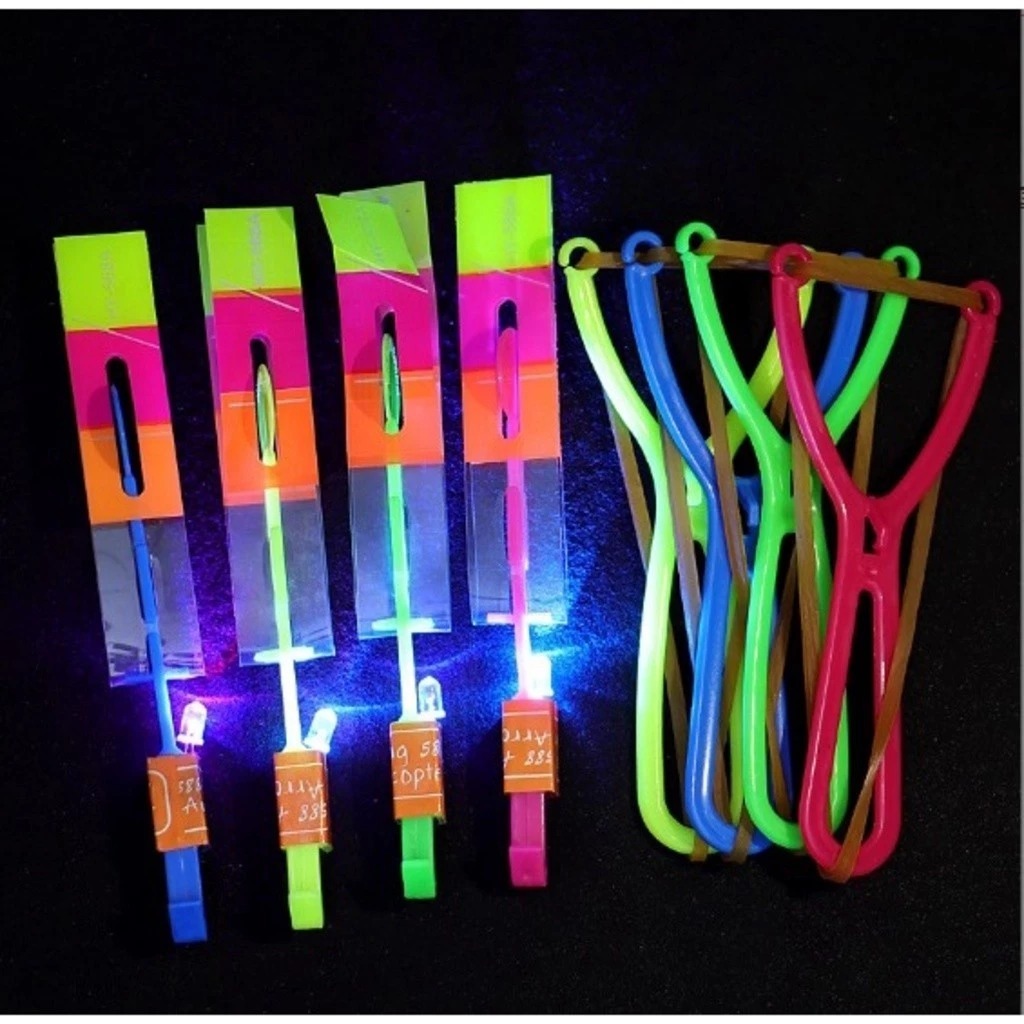 Kit de 6/10/20/30 Avatar Voador De Led Com Estilingue Foguete Helicóptero Brinquedo de Criança