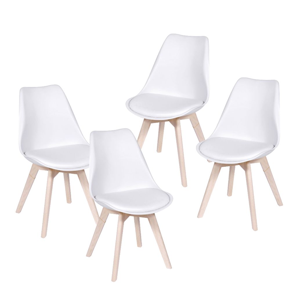 Cadeira Joly Saarinen Or Design – Polipropileno com Almofada PU e Base de Madeira - 4 Cores - Home & Living