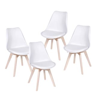 Cadeira Joly Saarinen Or Design – Polipropileno com Almofada PU e Base de Madeira - 4 Cores em Oferta na Shopee