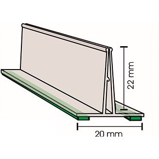 Perfil Fixa Fita Verde Flex Placa 20mm Sem Fita Barras de 2 Metros  c/ 10 Unds Material PVC