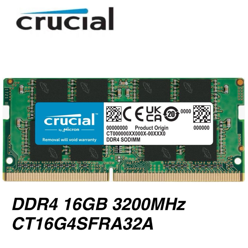 Memória RAM Crucial 16GB DDR4 3200MHz SODIMM para Notebook