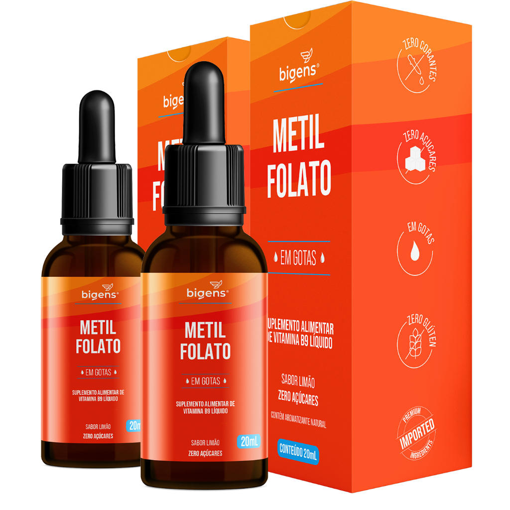 BIGENS KIT 2X B9 METILFOLATO EM GOTAS BIOGENS em Oferta na Shopee