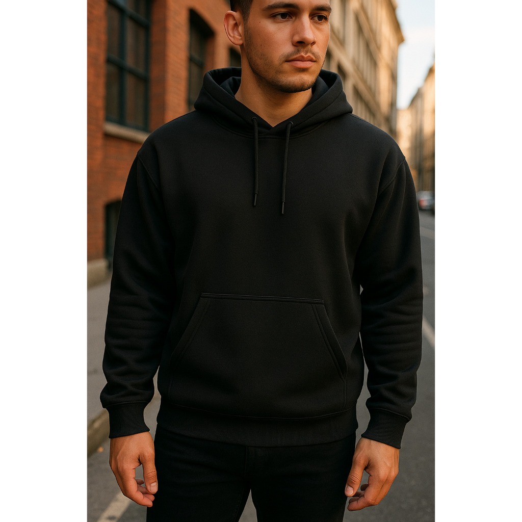 Moletom Canguru Unissex100% Algodão Inverno Blusa de Frio Liso Feminino Masculino Dia Dia Confortável Com Bolso e Capuz