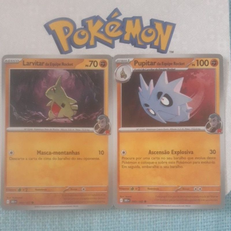 Carta Card Pokémon Larvitar Pupitar Da Equipe Rocket