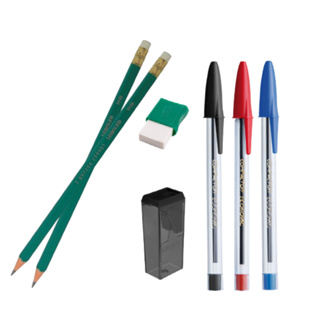 Kit Escolar HB- Lapis HB - Borracha- Apontador- Caneta Esferográfica- Escritório- Papelaria- Volta as aulas em Oferta na Shopee