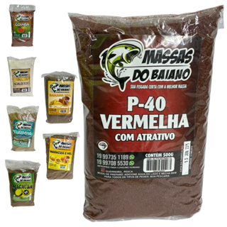 Massa Do Baiano Pesca Tilapia Curimba Pacu Tambaqui Goiaba Banana E Mel Maracuja E Mel P40 Vermelha em Oferta na Shopee