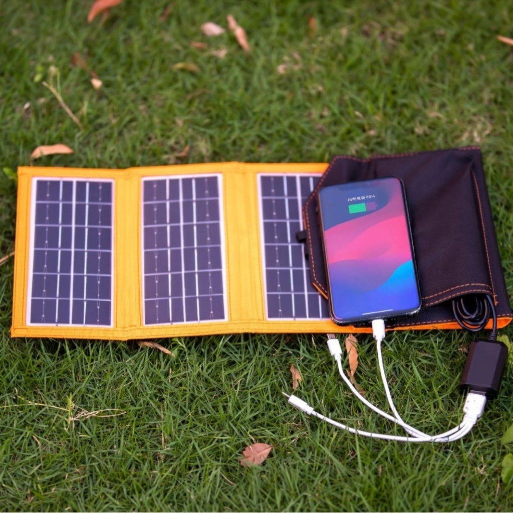 Painel solar dobrável portátil 20W Com Usb Para Carregar Celular