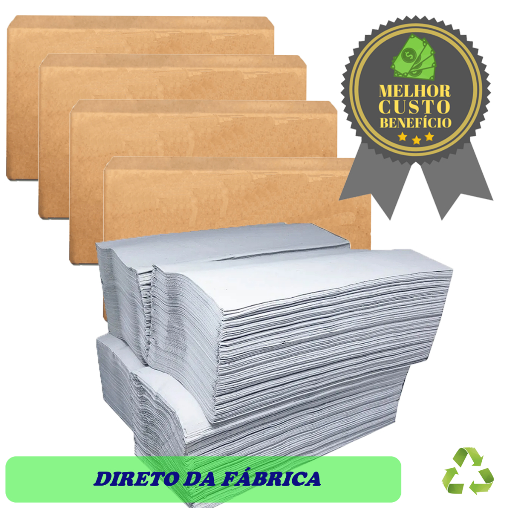 KIT 4 mil folhas Papel Toalha Interfolha Secar As Mãos Branco Melhor Beneficio Direto da Fabrica