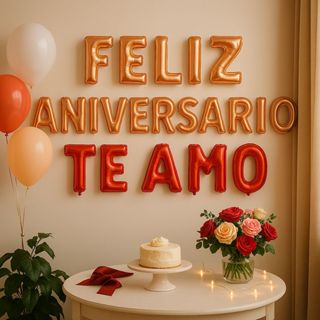 Balão Metalizado Te Amo + Feliz Aniversário - 40cm em Oferta na Shopee