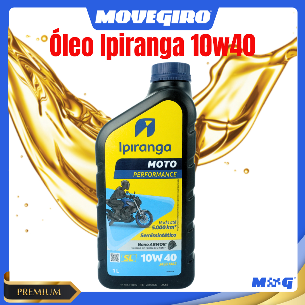 Óleo Ipiranga 10w40 Semi Sintético Moto Performance 1Litro LUB 4 T-Semi Sintético Envio Rápido Moto