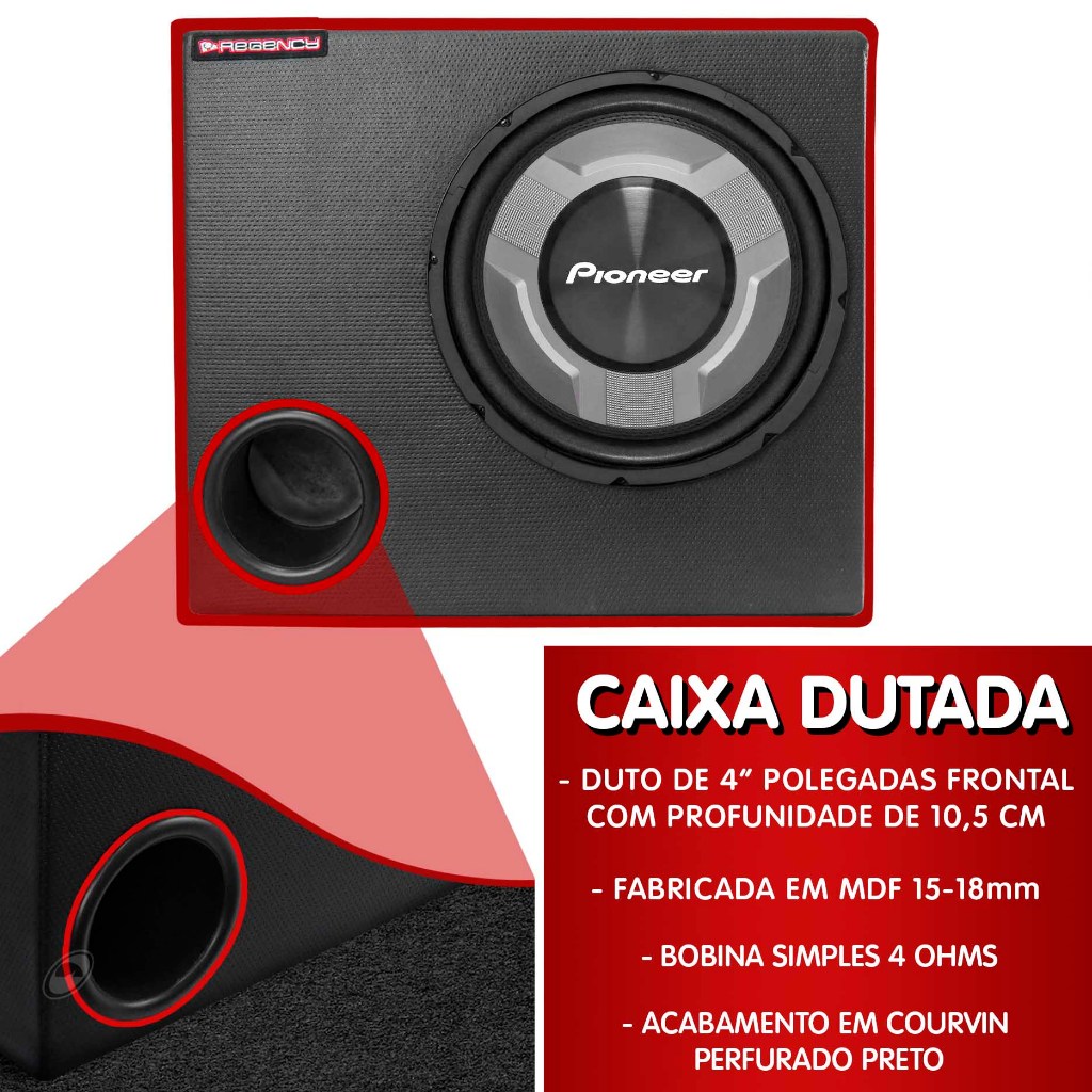 Caixa Dutada SubWoofer Pioneer TS-W3060BR 12" Polegadas 350W RMS 4 Ohms · foto 2