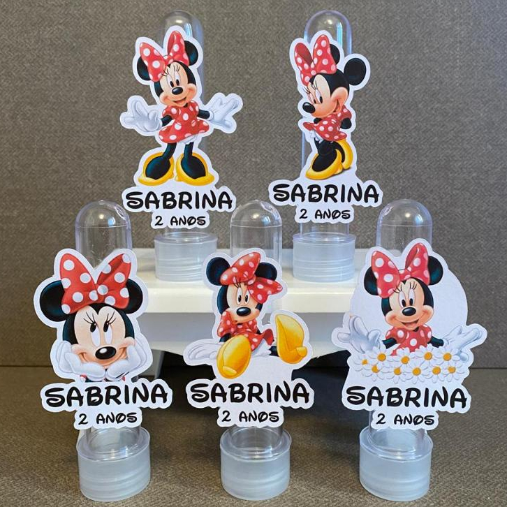 Aplique para tubete Minnie Mouse - kit festa - lembrancinha - aniversario - caixinhas personalizadas - tubete