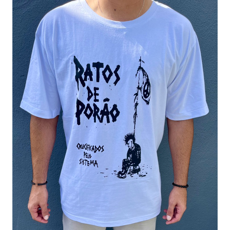 Camiseta Ratos de Porão crucificados pelo sistema banda nacional de punk rock — imagem 2 de 2