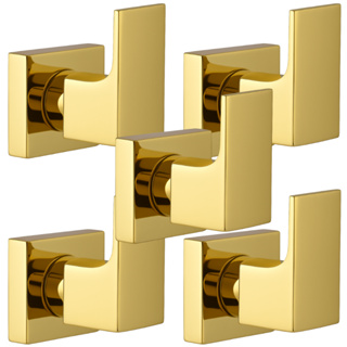 Kit 5 Acabamento Registro Alavanca Quadrado Padrão Deca Metal 16 estrias Banheiro 1/2 3/4 Dourado em Oferta na Shopee