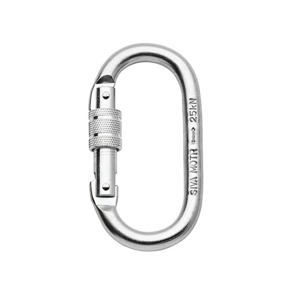 Mosquetão Aço Oval Rosca 25kn