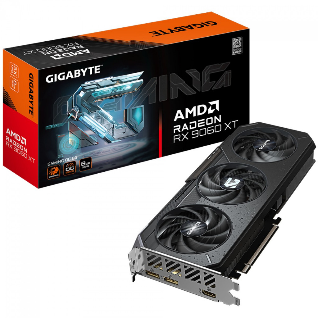 Placa de Vídeo Gigabyte AMD Radeon RX 9060 XT Gaming OC, 8GB, GDDR6, FSR, Ray Tracing, GV-R9060XTGAMING OC-8GD em Oferta na Shopee