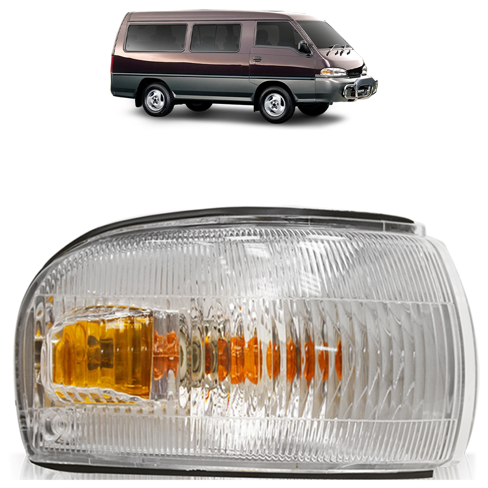 Lanterna Dianteira Pisca Seta H100 1993 1994 1995 1996 Cúpula Âmbar Lente Estriada Acrilico - Spare Parts and Accessories for Vehicles