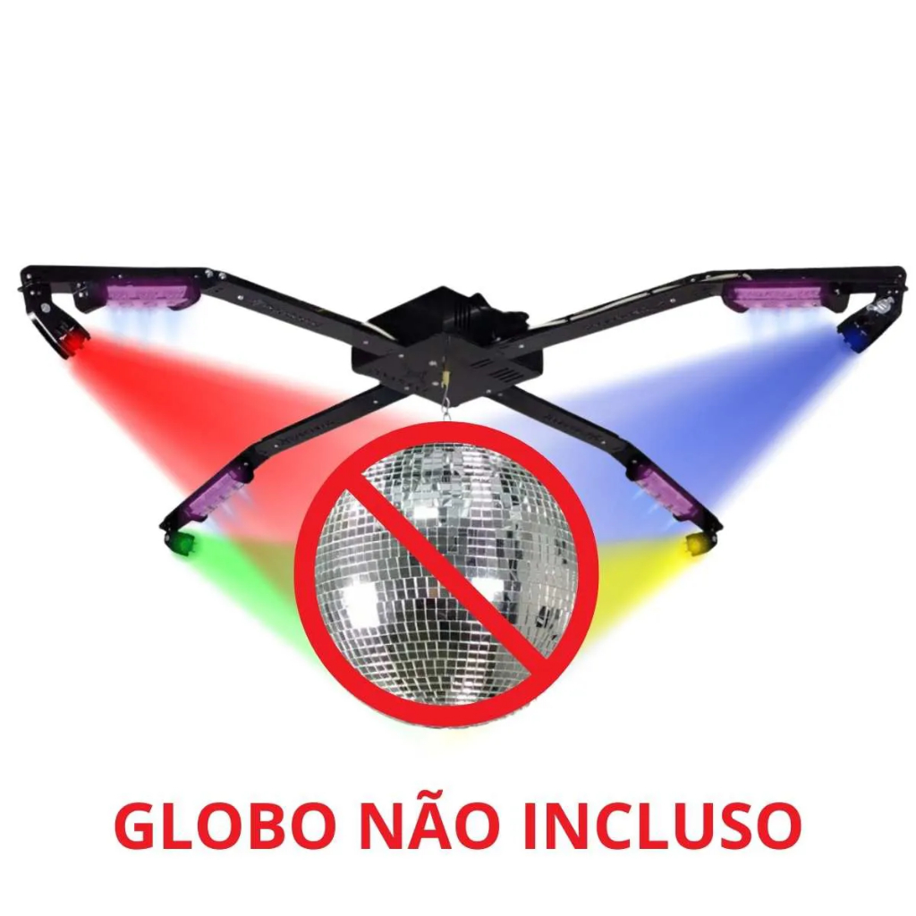 Base P/ Kit Iluminação Festa 5x1 Deltrônica LED Globo Espelhado Strobo Balada DJ Festa Evento Bivolt