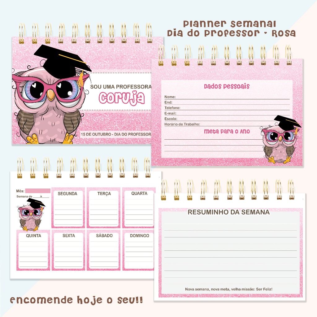 Planner dia dos professores Mini em Oferta na Shopee