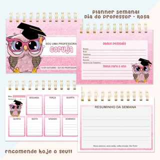 Planner dia dos professores Mini em Oferta na Shopee