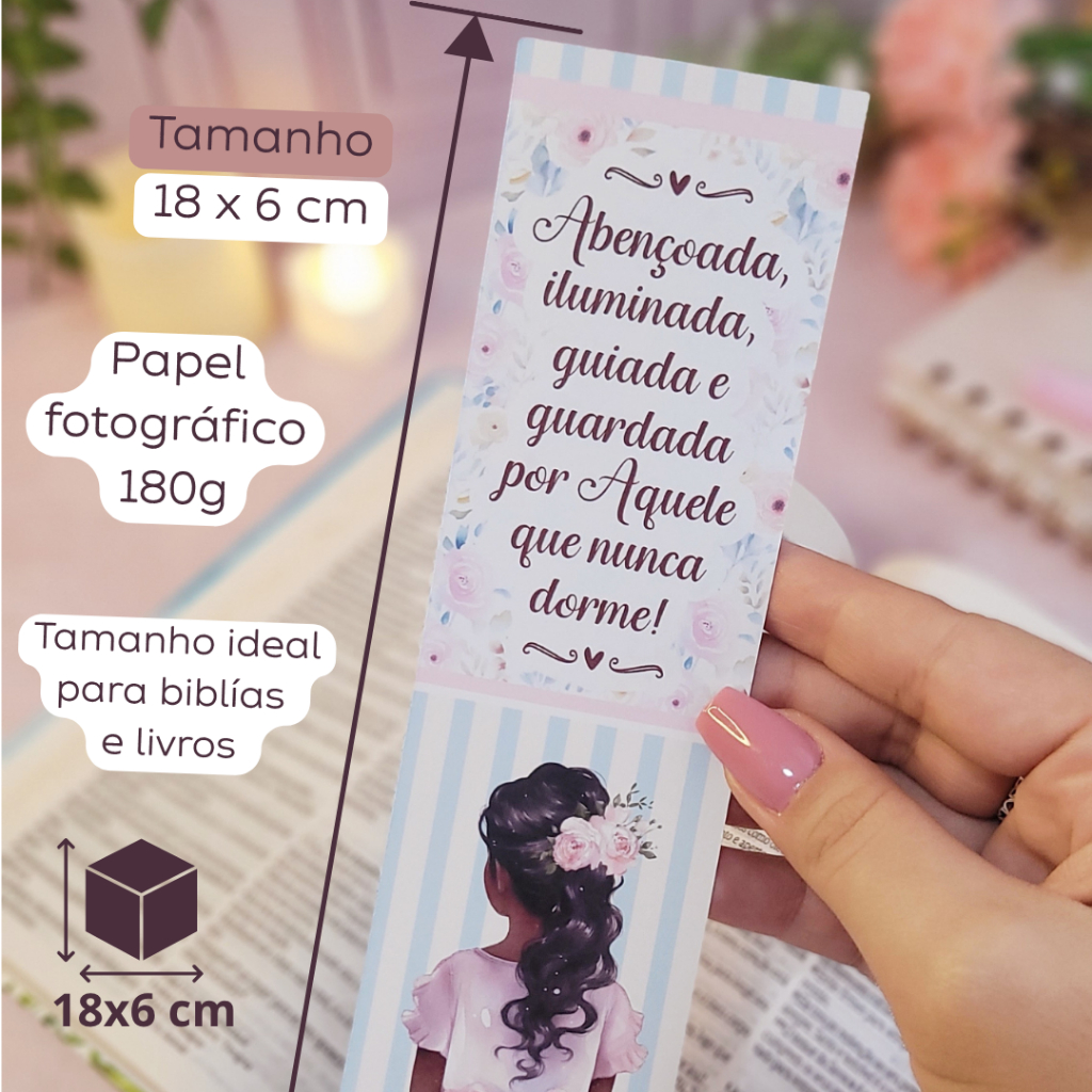 Marca-Página PERSONALIZADO com Sua Frase ou Versículo –  Arte Criada Sob Medida para Você com nossos fundos