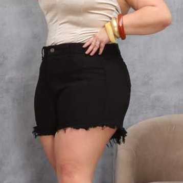 Short jeans plus size desfiado sem lycra em Oferta na Shopee