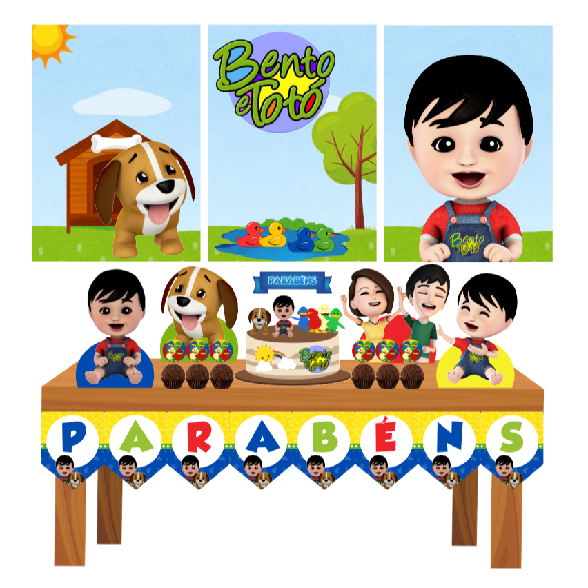 Kit Só um Bolinho - Bento e Totó - Festa em Casa - Mesversário em Oferta na Shopee