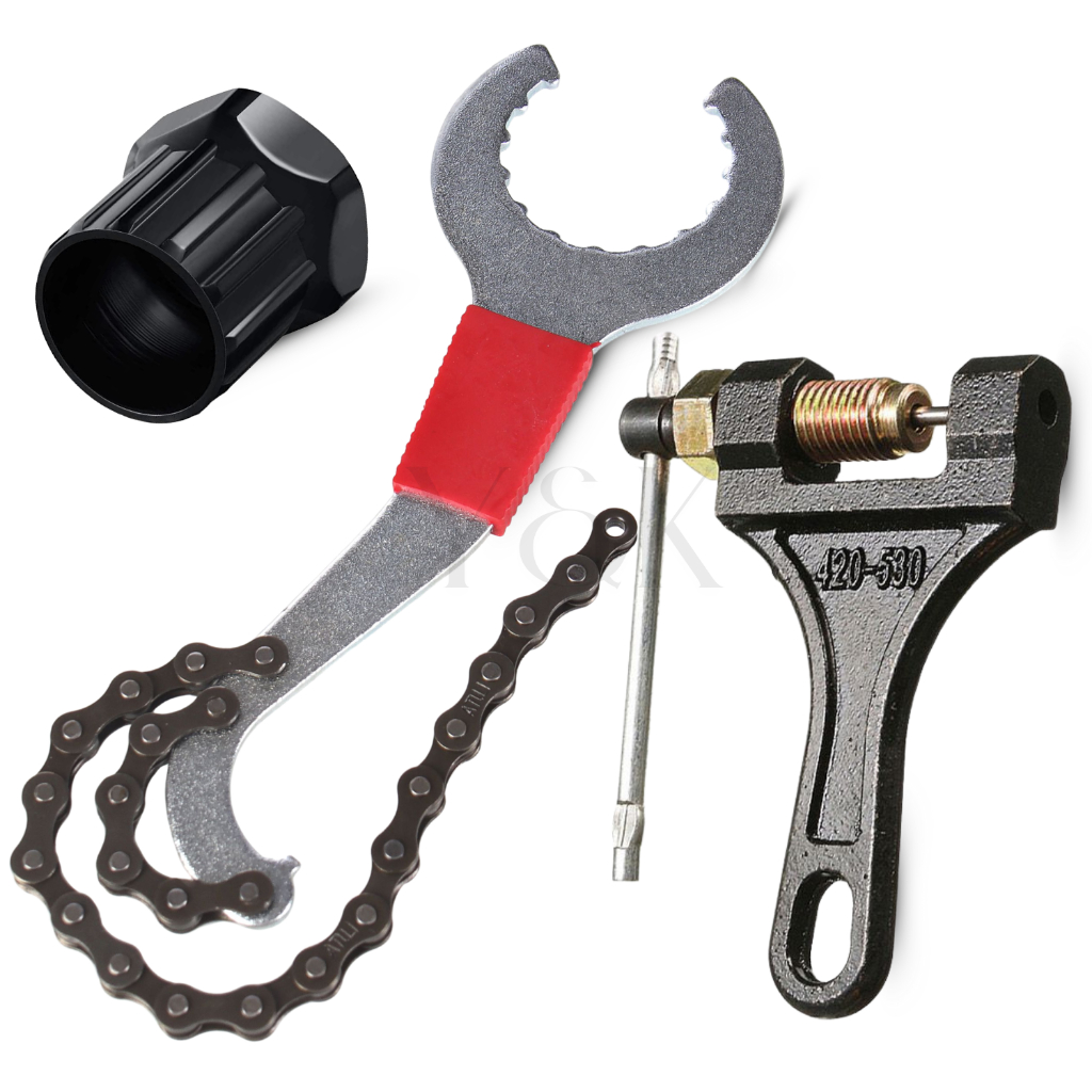 Kit Chaves Extratora De Corrente e Chave Para Tirar Catraca Chave Extrator pino corrente Moto Bike
