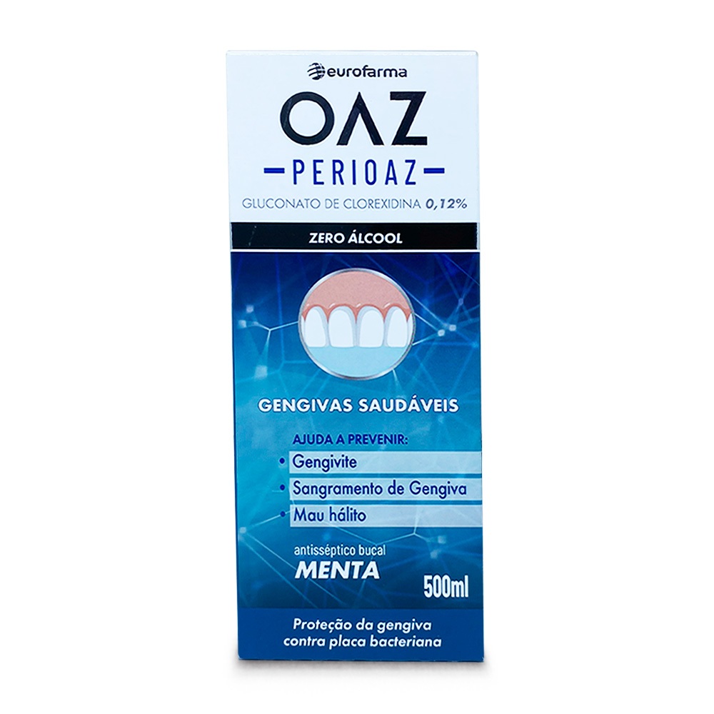Enxaguante Bucal Com Gluconato de Clorexidina Para Gengivite OAZ Perioaz 500ml - Health