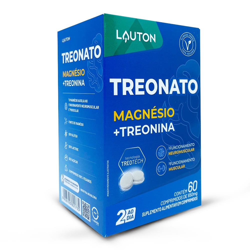 Treonato Magnésio + Treonina 60 Cápsulas Suplemento Alimentar Para a Mente