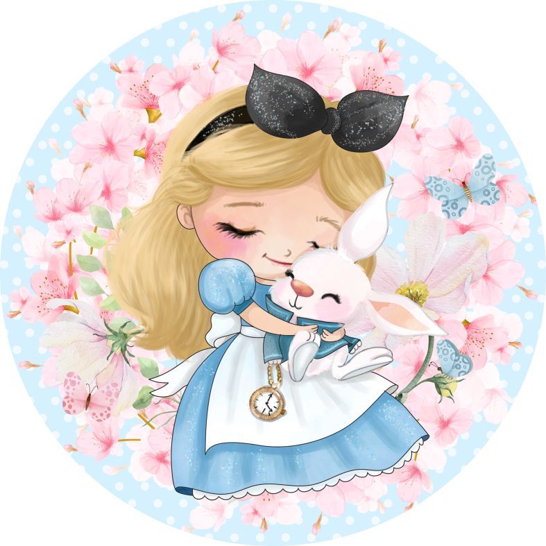 Painel Redondo Tecido Sublimado decor ALICE NO PAIS DAS MARAVILHAS 1,50m em Oferta na Shopee