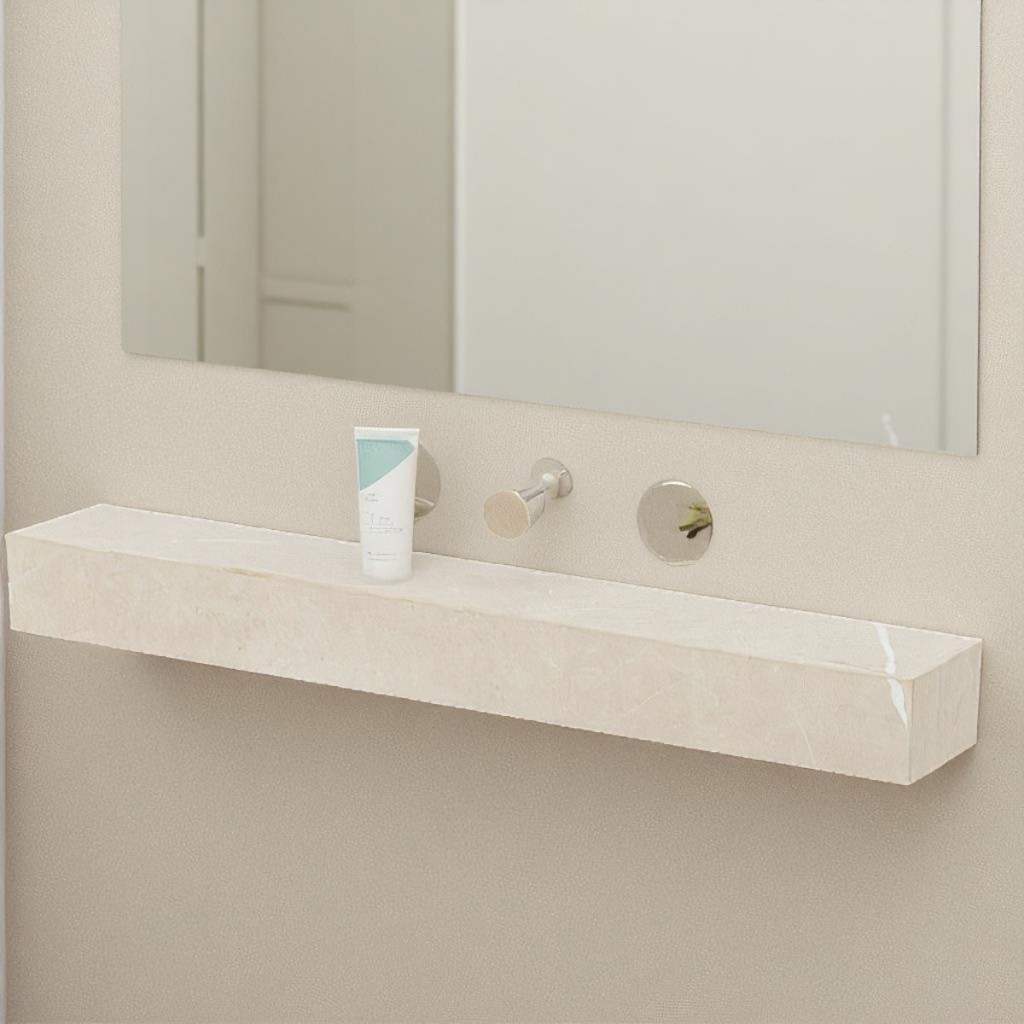 Prateleira Em Porcelanato Gran Pulpis Light Lux Resistente Sala Banheiro Cozinha 60x10x06 em Oferta na Shopee