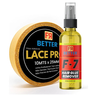 Kit Removedor F-7 + Fita Lace Pro 10m | Fixação + Remoção Rápida para Prótese Capilar, Lace Front e Full Lace em Oferta na Shopee