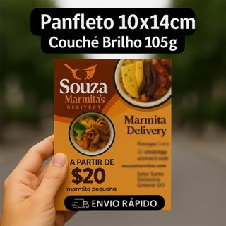 Panfleto - Folder - Folhetos - 10x14cm Frente Colorida - Couchê Brilho 105g - Loja - Flyer em Oferta na Shopee
