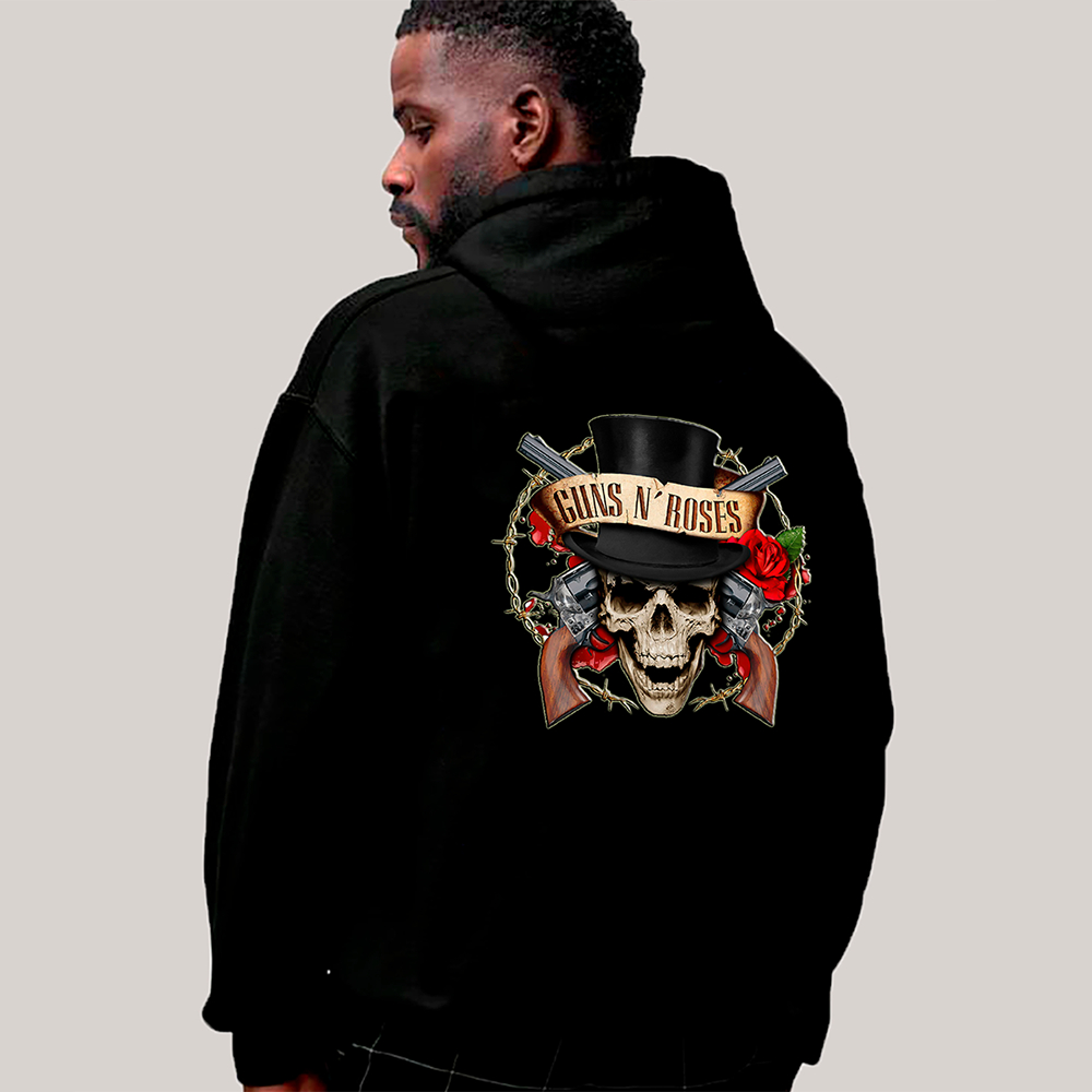 Moletom Blusa De Frio Algodão Flanelada Guns Roses Banda Rock Classico Retro Feminino Masculino Oversized Street em Oferta na Shopee