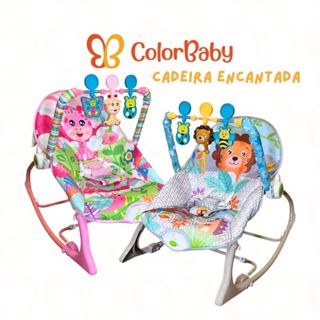 Cadeira de Descanso e Balanço Encantada para Bebê - Vibração e Músical - Portátil 18kg - ColorBaby em Oferta na Shopee