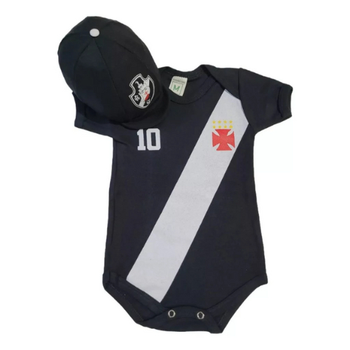 Body De Time Vasco da Gama Mesversário Bebê Temático Menino + Boina