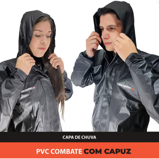 Capa Chuva Moto 100% Impermeável Storm Combate Com Capuz Pioneira Masculino em Oferta na Shopee