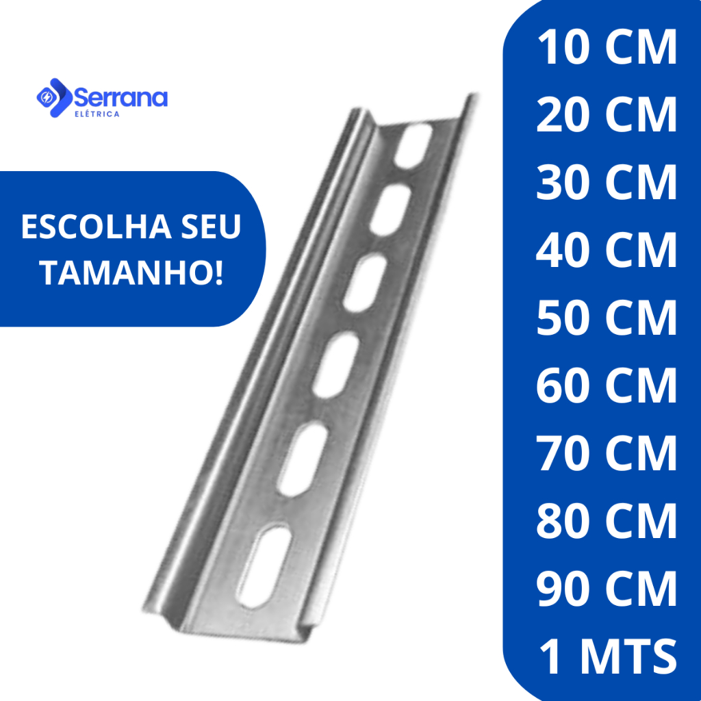 Suporte para Disjuntor Trilho Perfurado Galvanizado Din em Oferta na Shopee