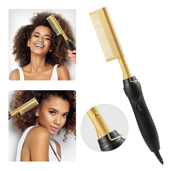 Pente Térmico Elétrico 3 Em 1-Alisador , Modelador E De Cabelo | Ferro Plano Sem Danos Com Revestimento Cerâmico em Oferta na Shopee