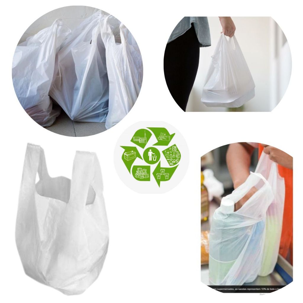 Sacola Plástica Branca Leitosa 3kg 45x60cm 120 Un P/ Mercado Padaria Marmitex Restaurante Marmita
