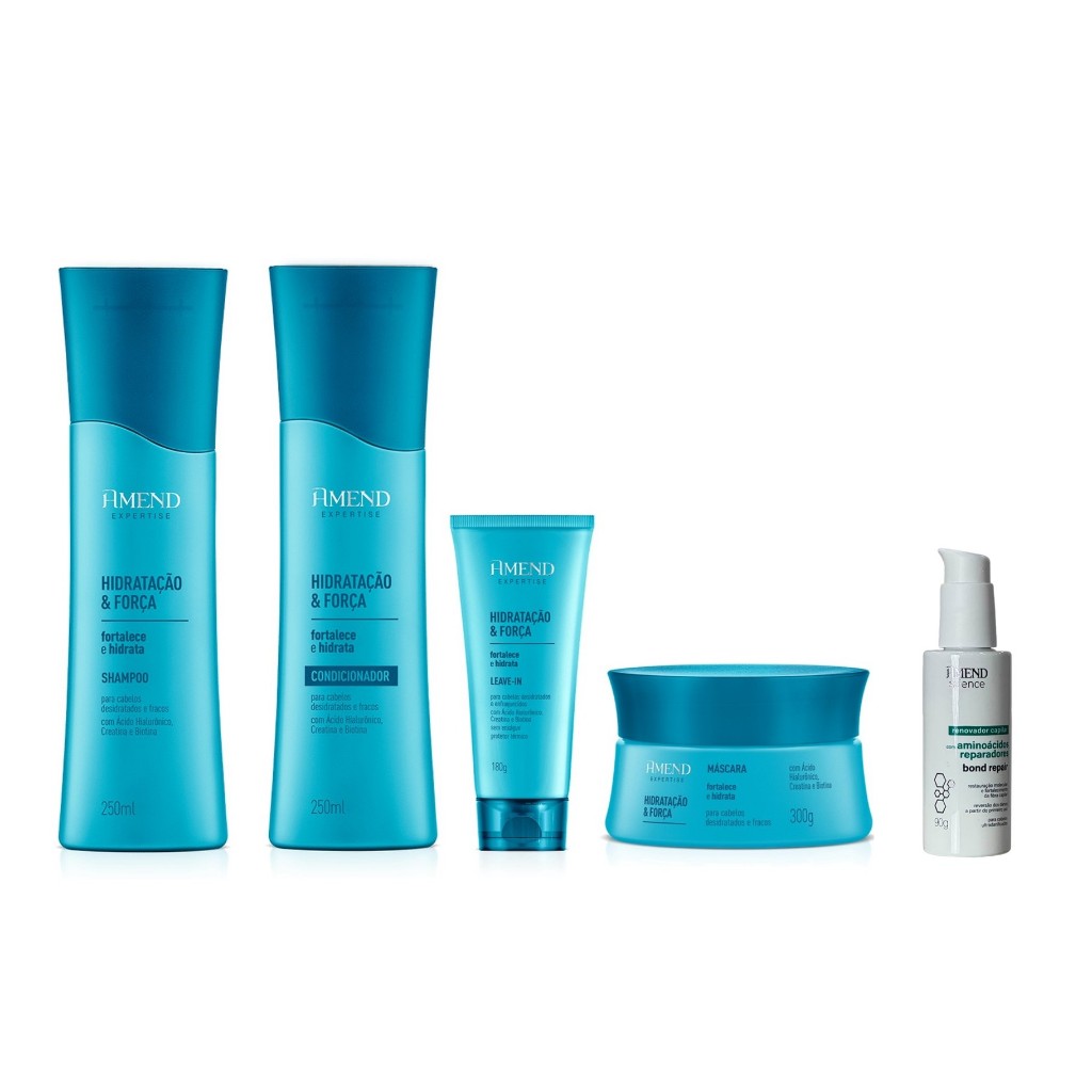 Amend Expertise Kit Hidratação e Força com 4 produtos + Renovador Capilar 90g