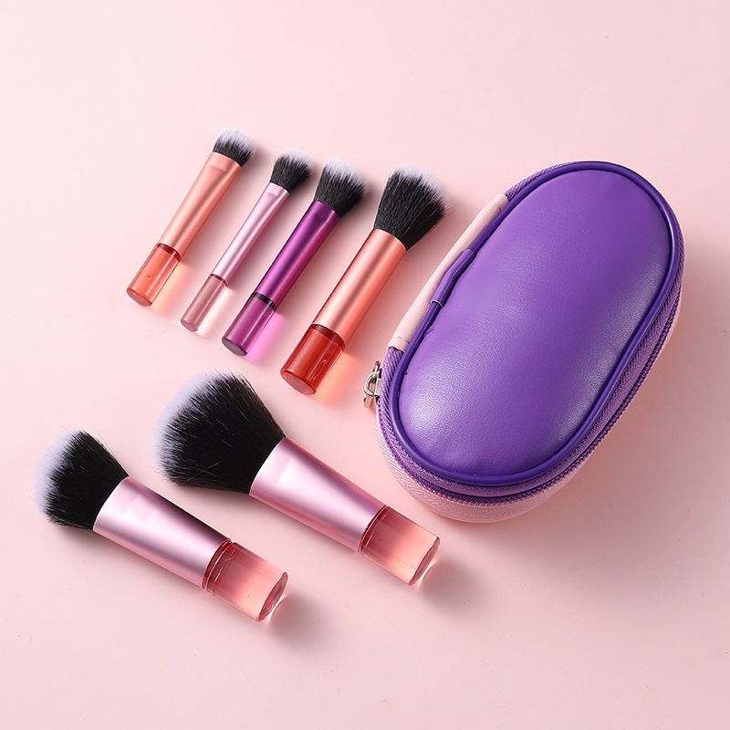 Kit 10 mini pincéis para Maquiagem com estojo bolsa para viagem mini pincéis de maquiagem com função