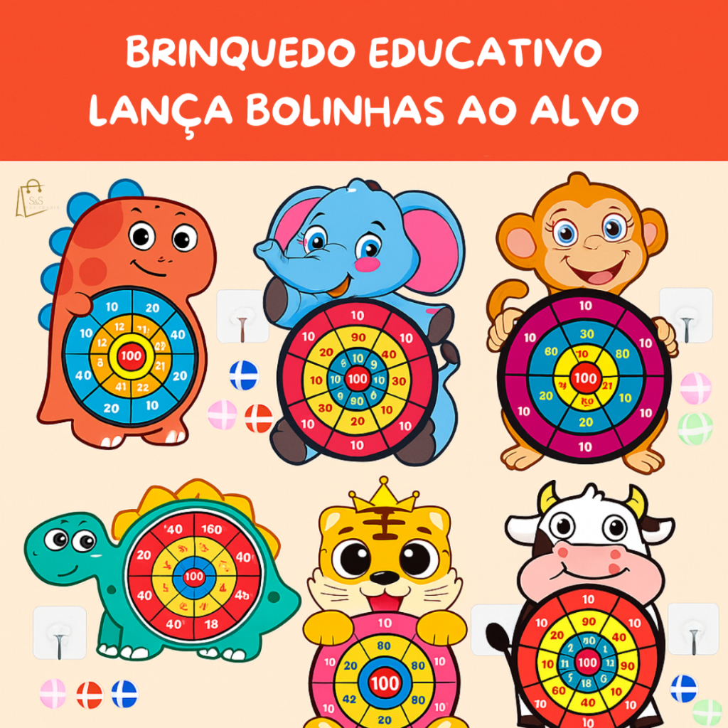 Jogo Educativo Infantil Tiro Ao Alvo Com Bolinhas De Velcro Coordenação, Diversão Foco E Aprendizado em Oferta na Shopee