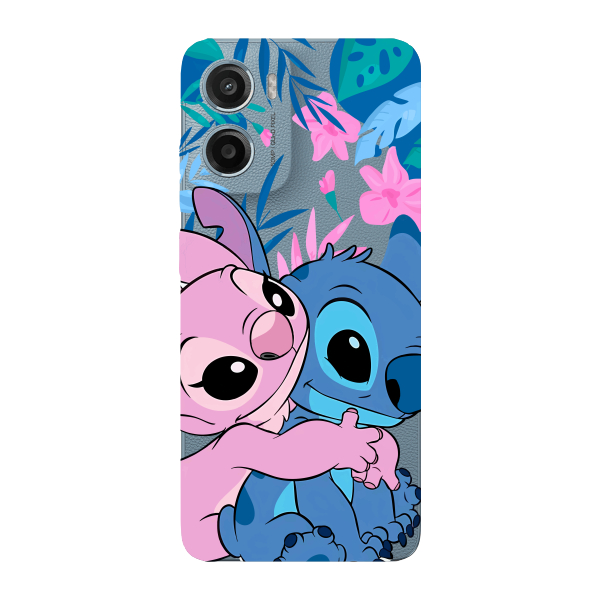 Capinha para Moto G05 Anti Impacto Personalizada - Stiti Stich e Angel Abraço com fundo transparente em Oferta na Shopee